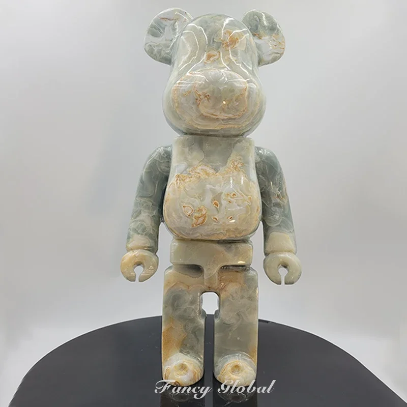 Необычная скульптура животного bearbrick натуральный мраморный камень