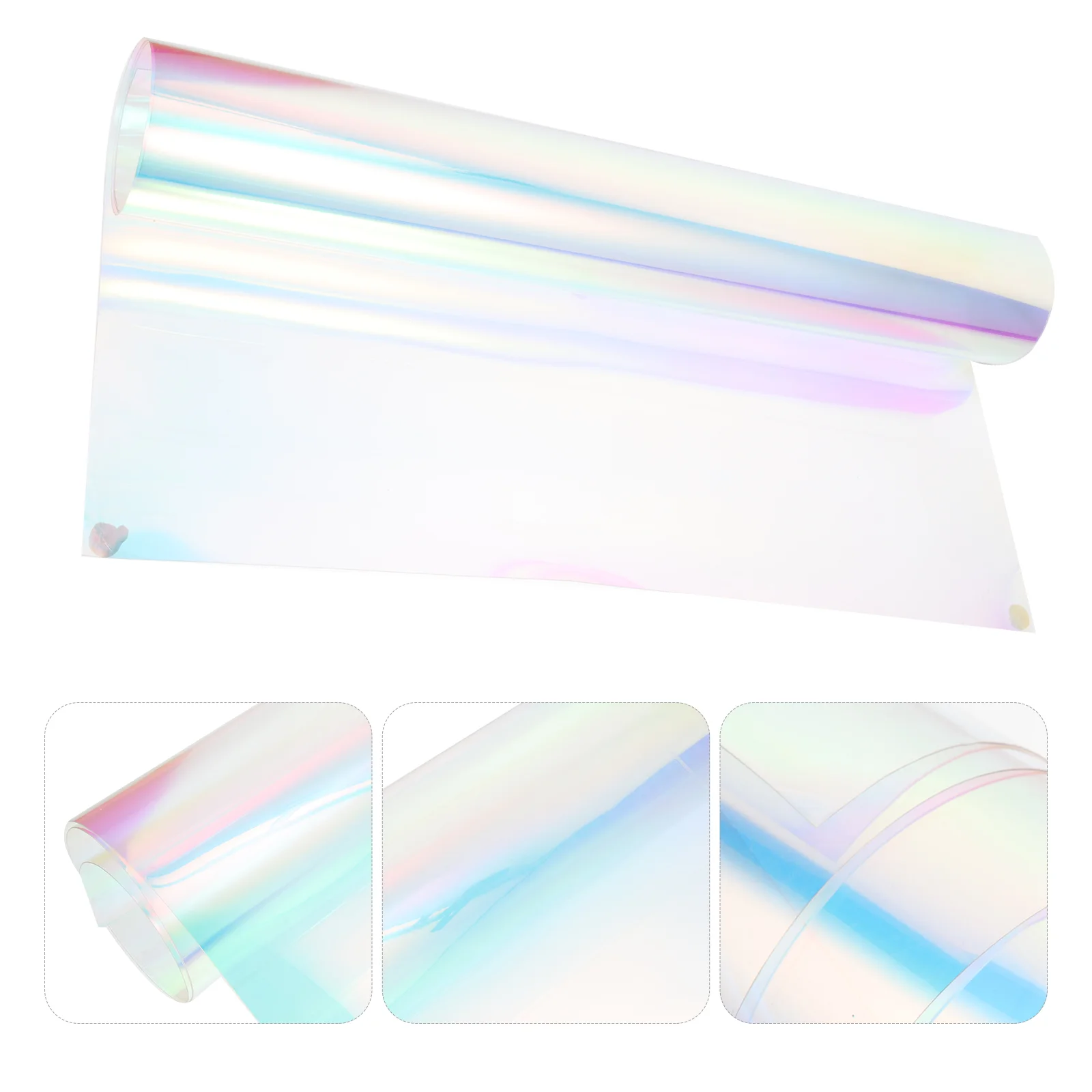 

Film Holographic Iridescent Vinyl Transparent Fabric Sheets Sheet Window Mirroredroll Rainbow Fauxclear Diy Craft Makingon Iron