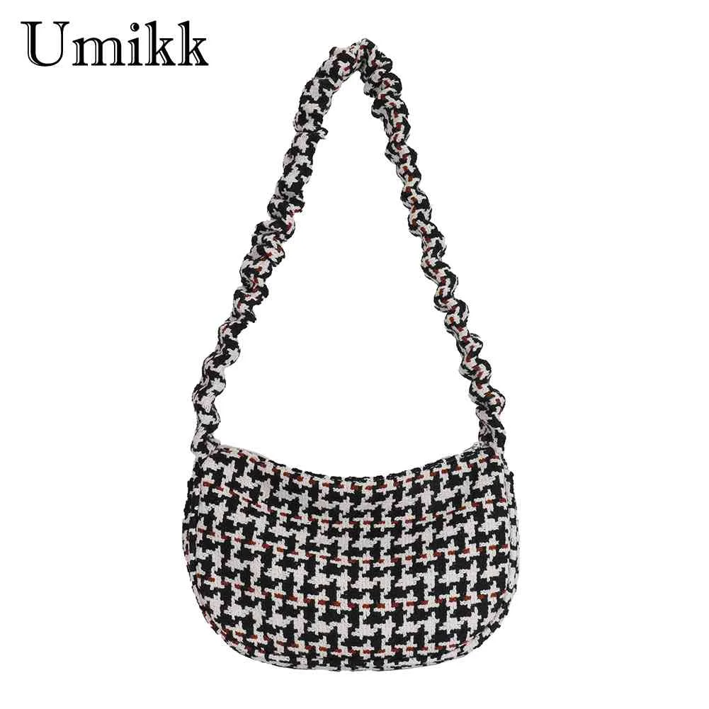 

Винтажная клетчатая сумка для подмышек, маленькие Простые повседневные портативные мягкие элегантные изысканные дамские сумочки в форме п...