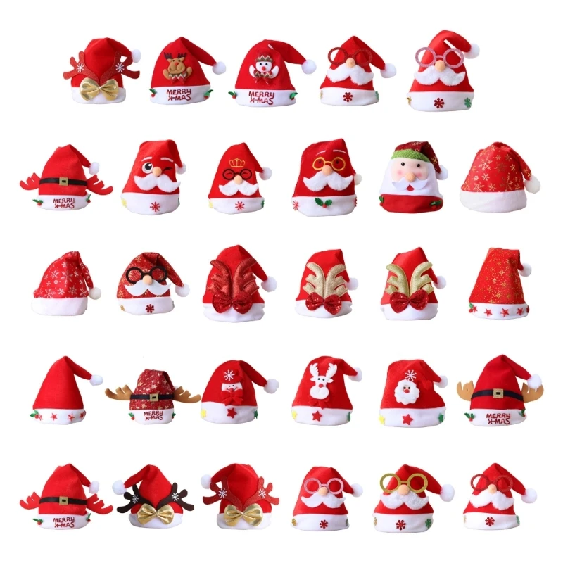 

634C Parent Children Christmas Hat Unisex Adult Kids Santa Hat Xmas Holiday Hat for Festive Party New Year Gift for Kids