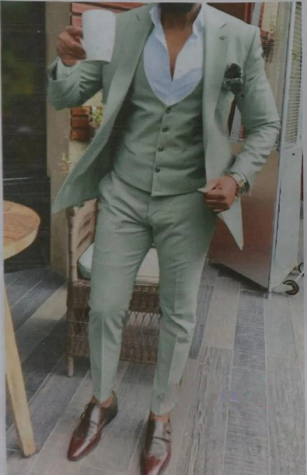 

Пиджак мужской облегающий однотонный, зеленый, для свадьбы