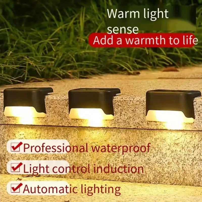 Уличная настенная Светодиодная лампа на солнечной батарее, водонепроницаемый светильник для забора, лестницы, ландшафта, садовая лампа на солнечной батарее, 1 шт.