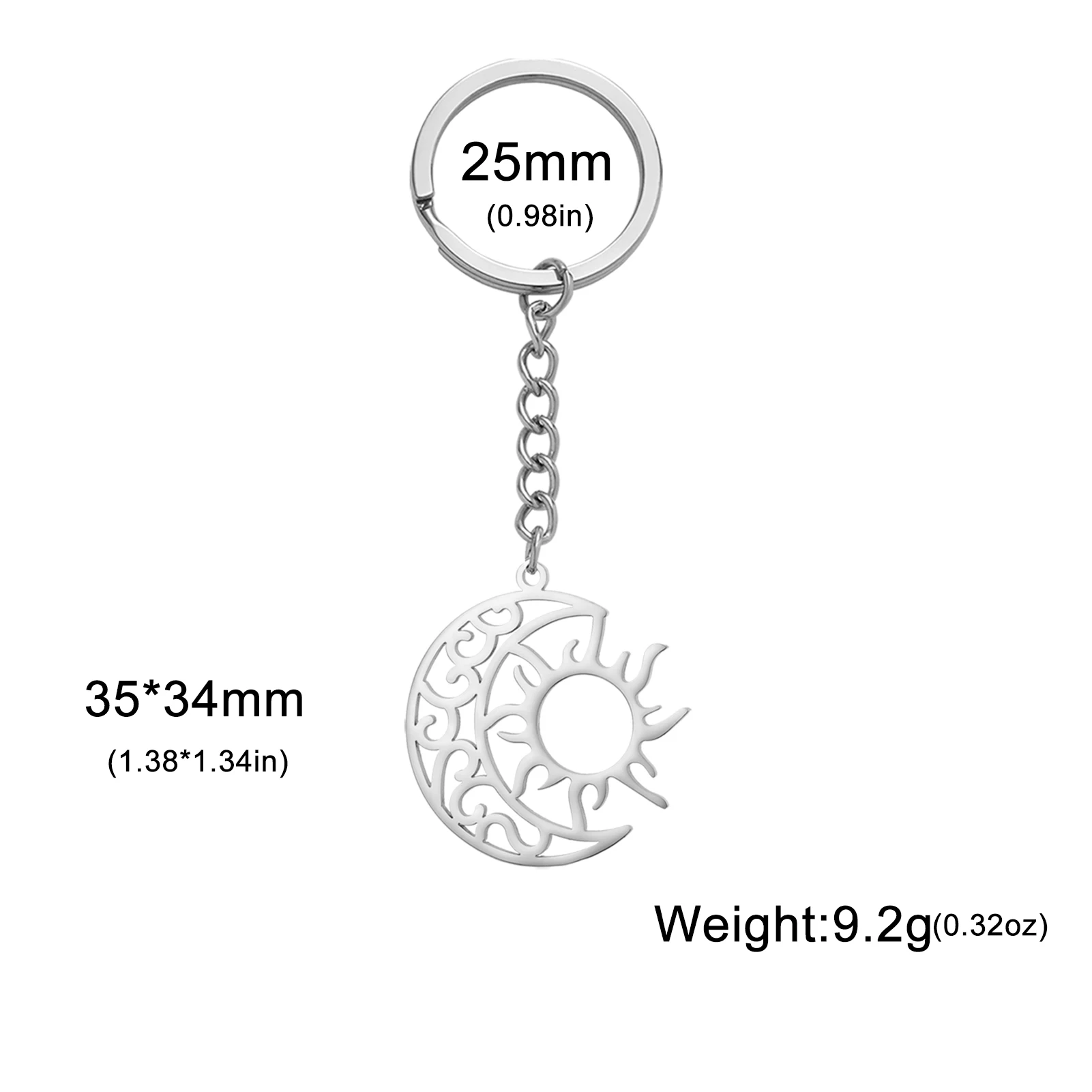 LIKGREAT кельтский полумесяц Солнце брелок для женщин и мужчин из нержавеющей стали