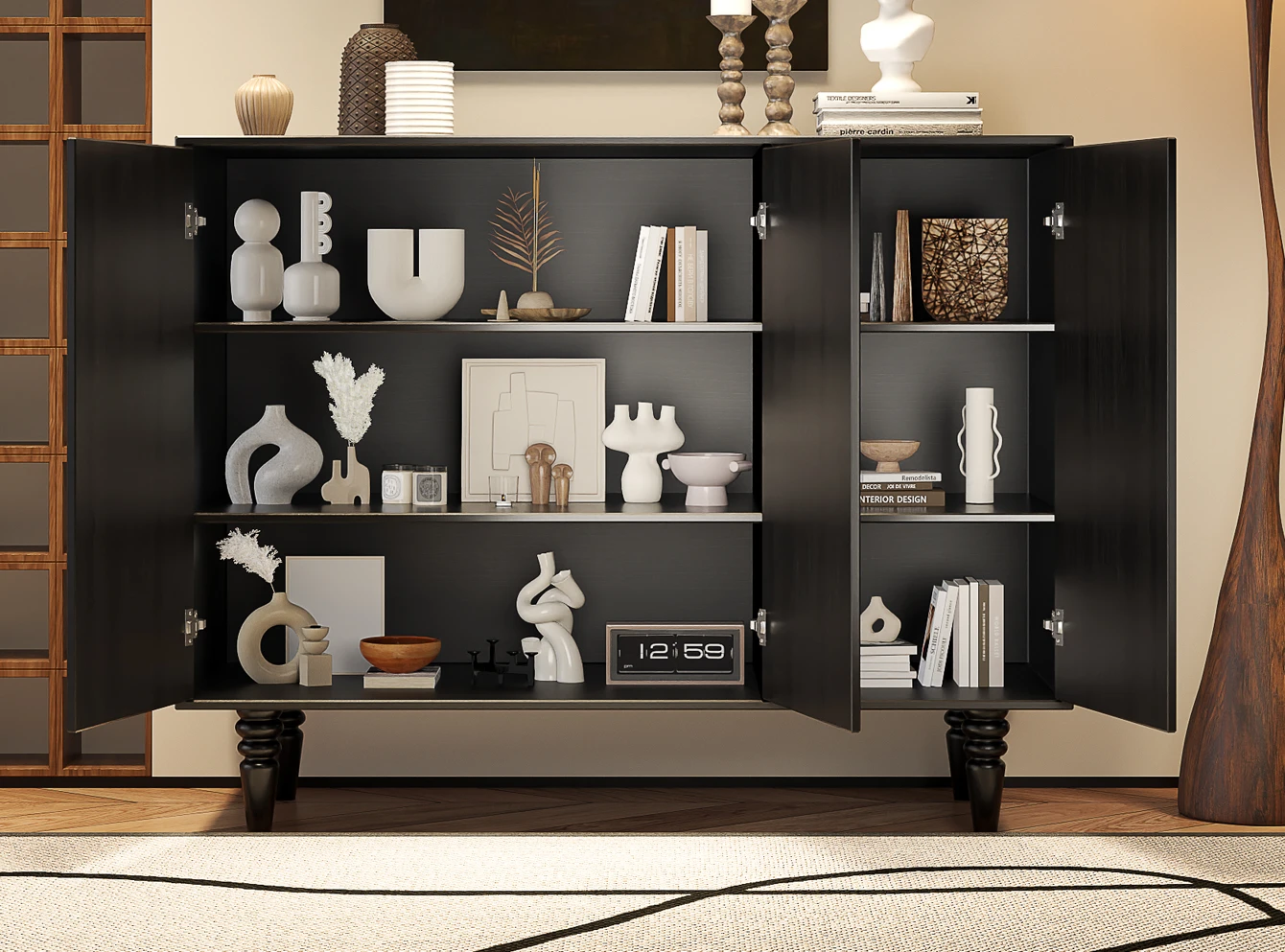 Шкаф для прихожей Черный Боковой шкафчик