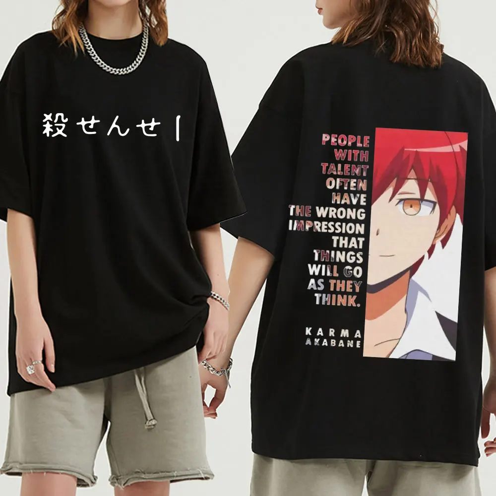 

Japanese Manga Assassination Classroom Akabane Karuma Print T-Shirts Short Sleeve Unisex Anime Oversized T Shirt Tops Streetwear