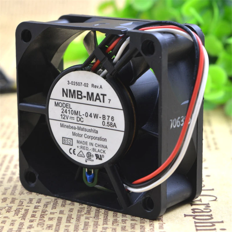 Оригинал для NMB 2410ML-04W-B76 12 В 0.76A 6025 6 см 3-линейный интеллектуальный контроль температуры большой объем воздуха охлаждающий вентилятор