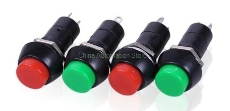 

1pcs PBS-11B 2PIN Plastic 12mm Push Button Momentary Switch l3A 150V Red green random sent by default