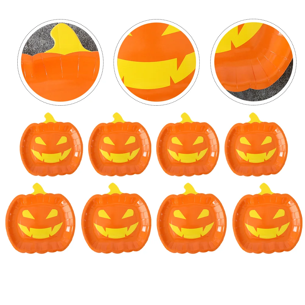 

Plate Plates Party Dinner Pumpkinpapershaped Cake Supplies Fruit Disposable Fall Thanksgiving Household Dessert Gathering