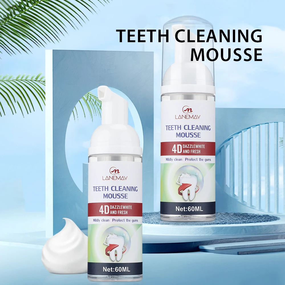 

60ml Mint Flavor Teeth Mousse Foam Teeth Whitening Cleansing Toothpaste Remove Stains Fresh Breath Dental Oral Care Tools