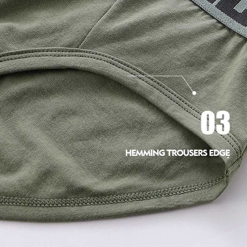 FK Sexy Men's Cotton Panties Letters Print Underwear Stretch Belt Underpants Shorts Man Panty 3D-Pouch Male Briefs 4pcs