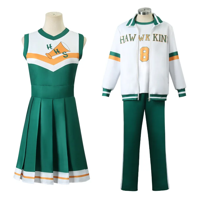 

Chrissy Cunningham Cosplay Costume Stranger Things Season 4 Cheerleader Props Hawkins High School Lucas Sinclair Jacket Dress