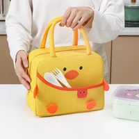 cartoon lunch bag lunch box thermal insulated canvas tote pouch kids school bento portable dinner container picnic food storage