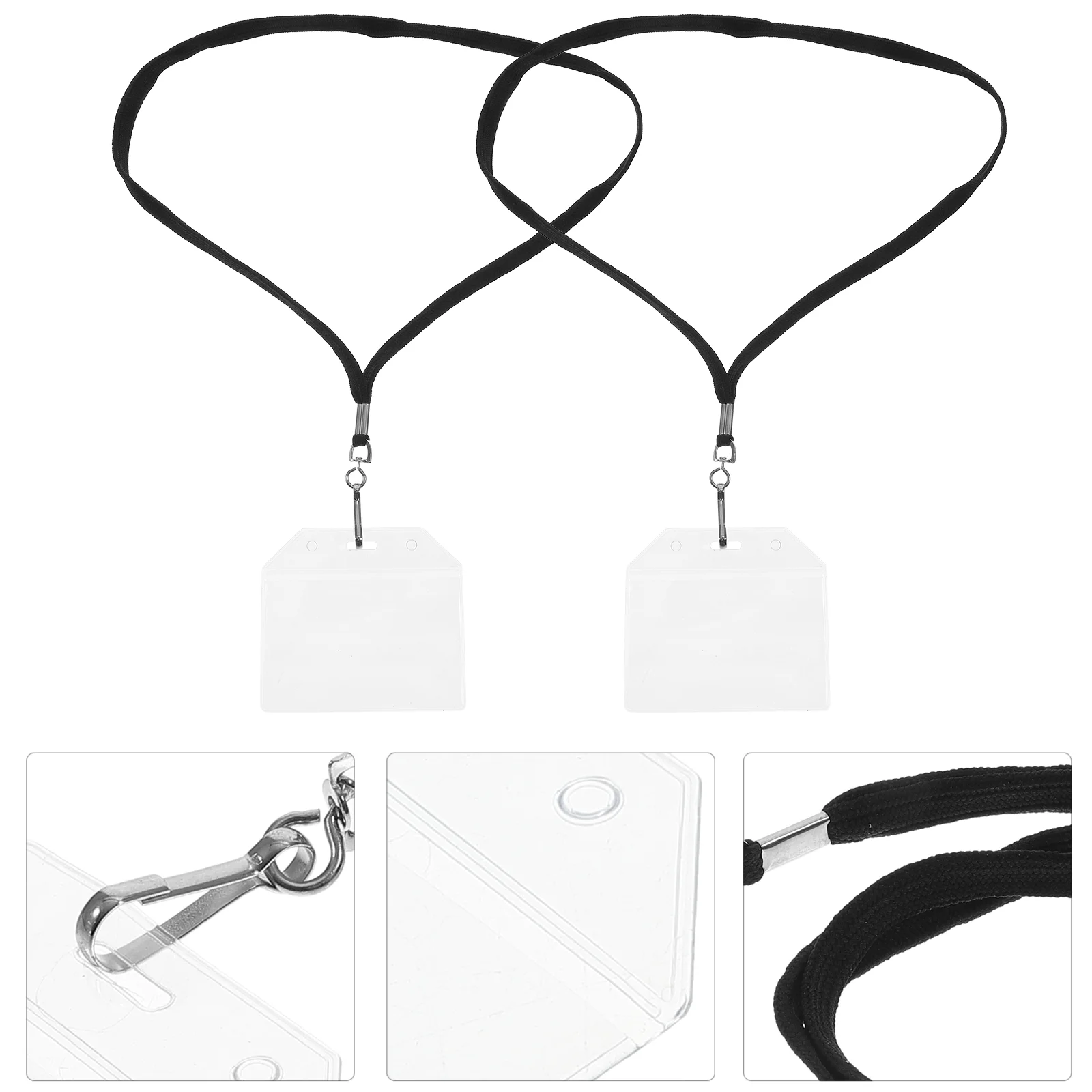 

10pcs ID Badge Holder with Long Neck Strap Band Lanyard for Business / Exhibition / Office Pass