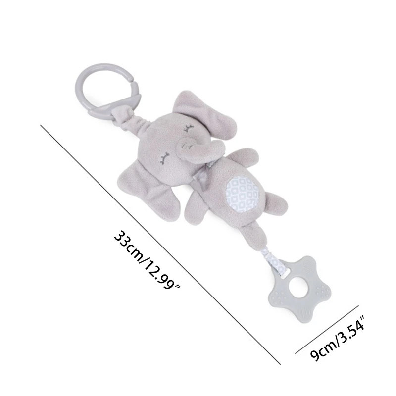 Baby Kids Plush Toys Cartoon Animal Rattle Hand Bell with Mirror Infant Teether Crib Stroller Hanging Pendant Newborn Gifts