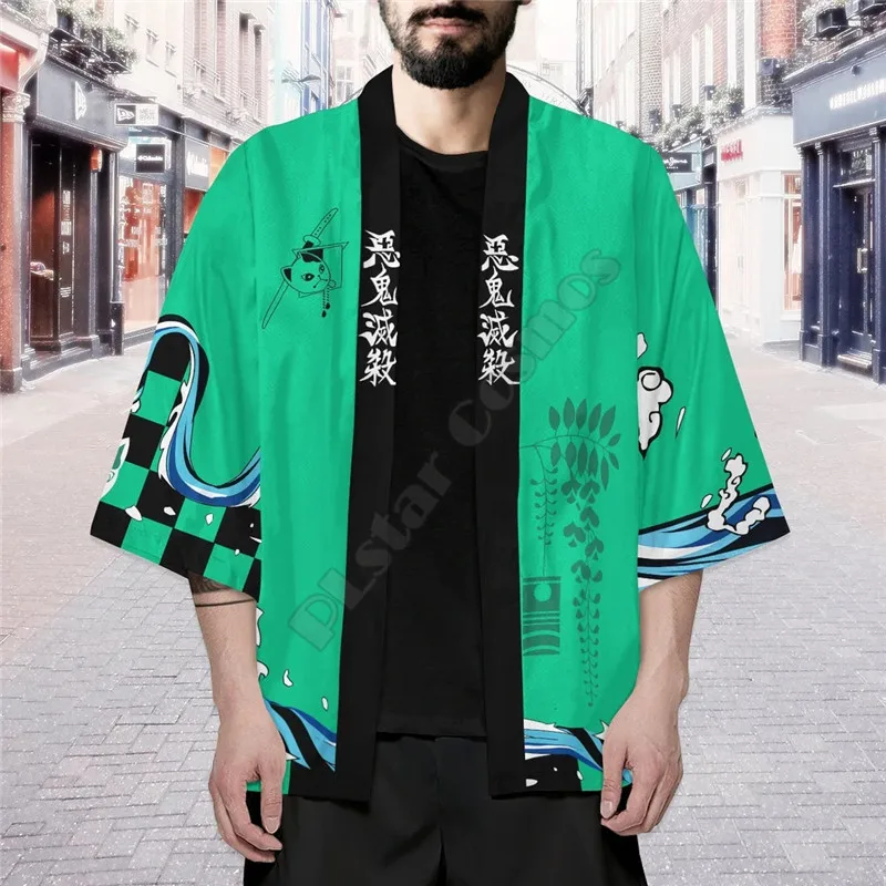 Demon Slayer Summer Giyu Kimono 3D Printed Women For Men Kimono Cardigan Cosplay Kawaii Soft Japan Clothes Unisex Kimono Shirt 1