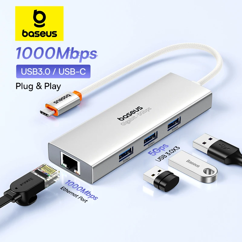 

USB-адаптер Baseus, 3 порта USB 3,0, Мбит/с