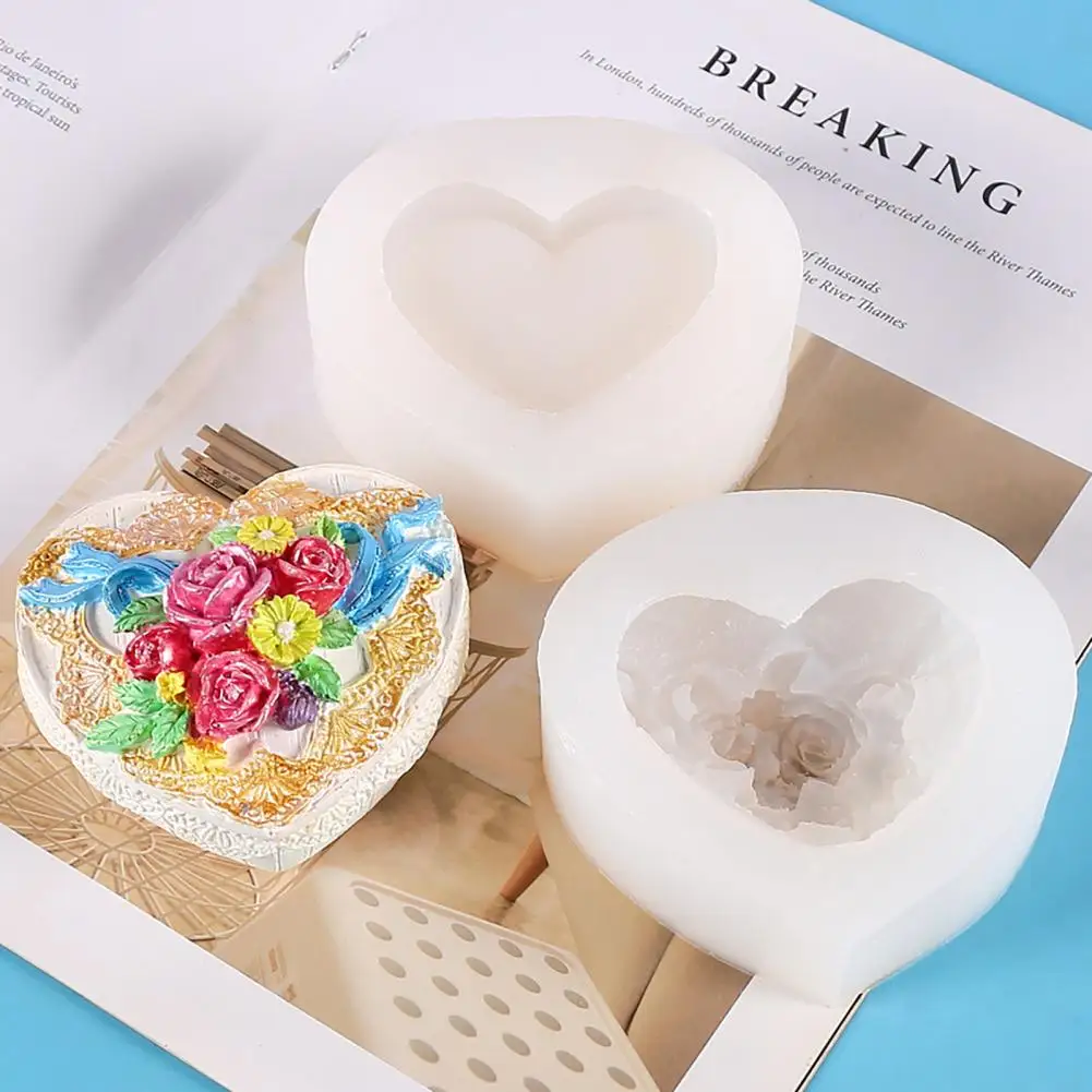 

2 шт., силиконовая антипригарная коробка для хранения в форме сердца