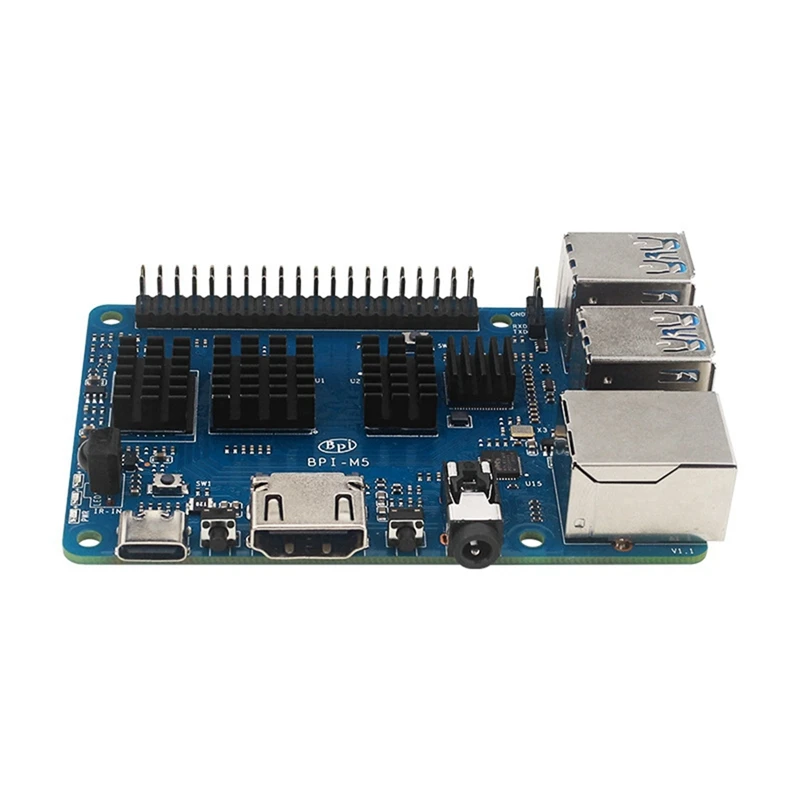 

1 Set For Banana Pi M5 S905X3 Quad Core Cortex-A55 4GB RAM 16GB Emmc Gigabit Development Board BPI M5 Development Board+Heatsink
