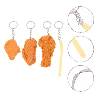 chicken key fried keychain chain play pendant charm nuggets keyring gifts car potato ring chip kid birthday toys charmsdrumstick