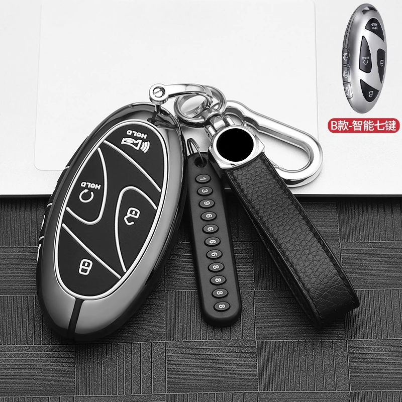 

Автомобильный чехол из цинкового сплава для Hyundai greatgn7 2023 Kona SX2 Ev Ioniq6 Grand Prix 5/7 Bottons Key Cover Holder Accessories
