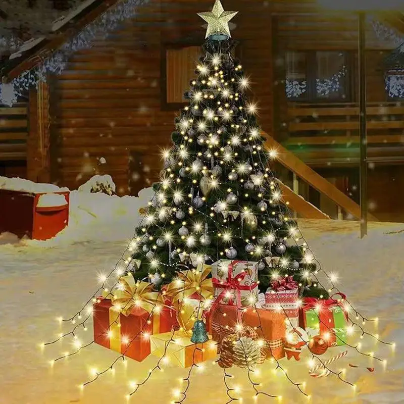 

Рождественские огни для елки, 10 режимов освещения, внутренние фонари, Рождественские огни IP55, водонепроницаемые уличные украшения для елки для сада