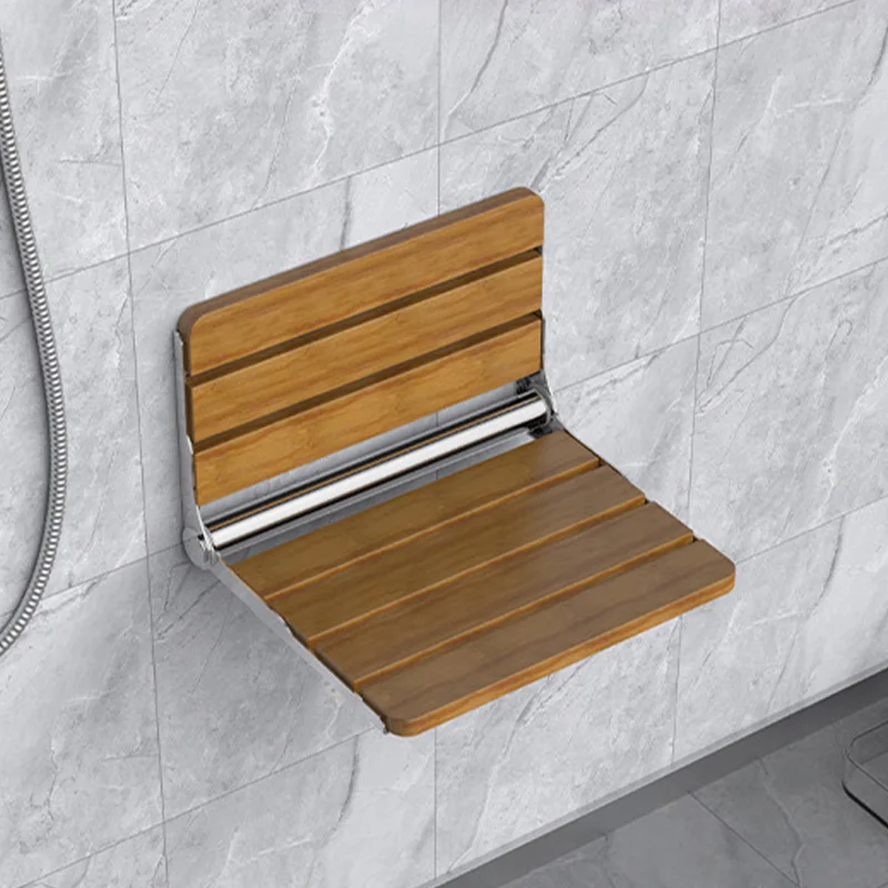 

Bathroom Folding Chair Home Furniture Wall Mounted Hidden Folding Chair Shower Stool Seat Wooden Footstool Bathing Saving Space