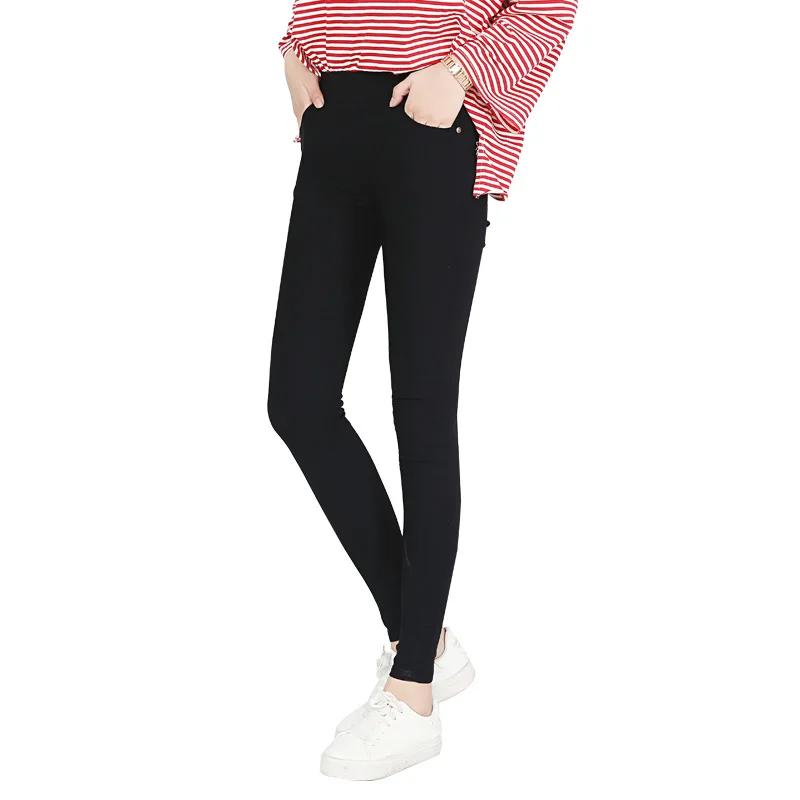 Womens Y2k Streetwear Plus Size Stretchy Leggings Pants High Waisted Pocket Black Navy Blue Female Skinny Pencil Pants 5XL 6XL