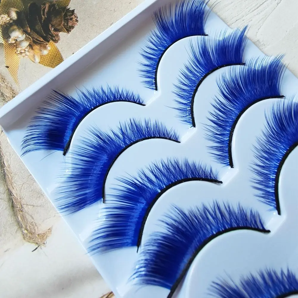Уникальные 5 пар драматических цветовых ресниц вечерние мягкие пушистые