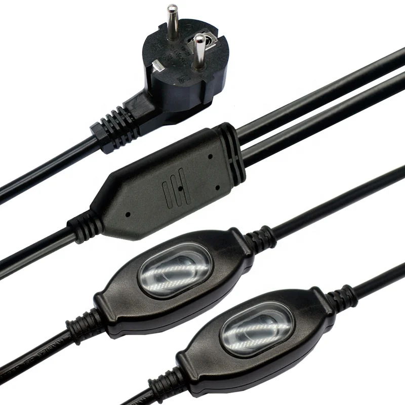 

1m 1.2m 1.5m 1.8m 2m 3m EU plug 2 XX -204 inline waterproof switch splitter machine power cord retractable cord 3 in 1