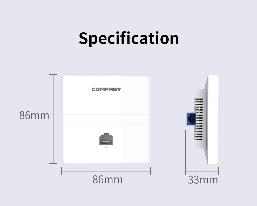 Comfast 1200Mbps Беспроводной двухдиапазонный в стене AP 2 4 + 5 8 Ghz Ethernet точка доступа 802 11 AC