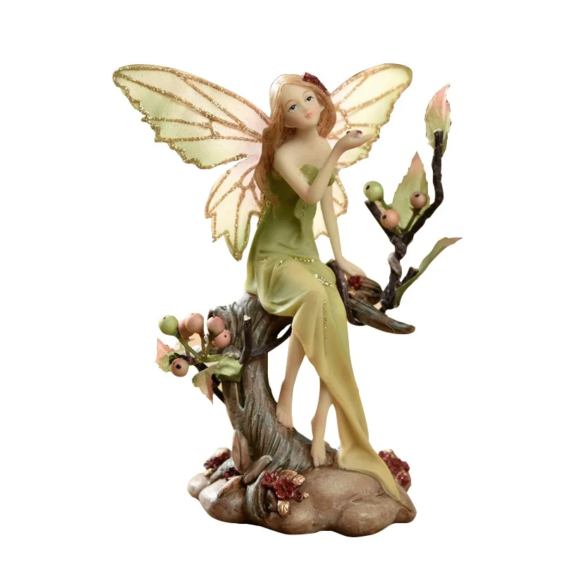 

Flower Fairy Angel Figurines Miniatures, Resin Beautiful Girl Figurines Garden