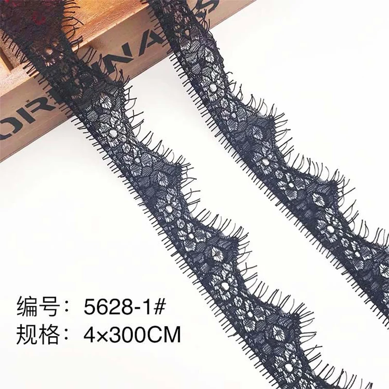 

3 Meters Eco-friendly Nylon Lace False Eyelashes Wedding Party Dress Skirt Handmade DIY African Lace Fabric Sewing Accessories