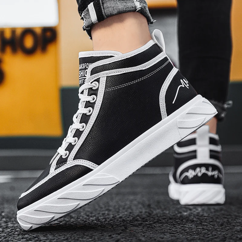 

Men Sneakers Fashion Brand Shoes for Men Zapatillas Deportivas Hombre Men Casual Shoe Black White High Top Shoes Tenis Masculino