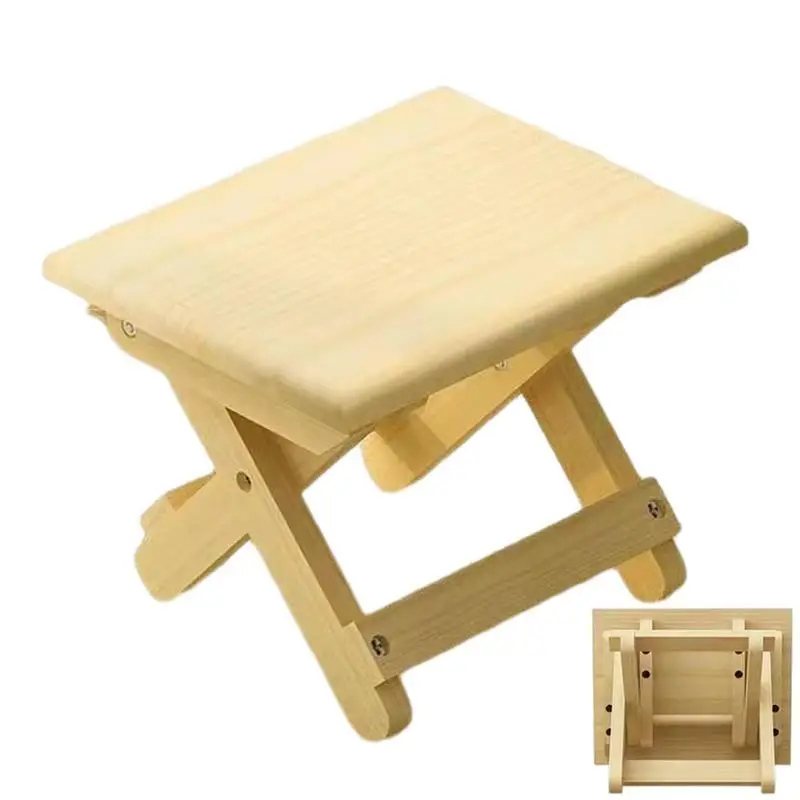 

Collapsible Stool Wooden Fishing Stool Outdoor Folding Stool Waterproof And Anti-scratch No Paint Eco-friendly For Bathroom