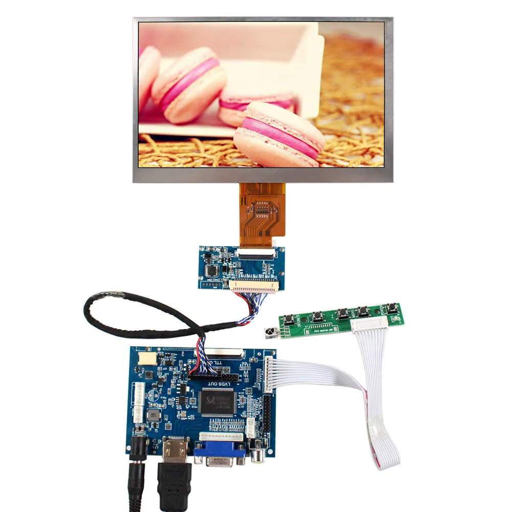 

7-дюймовый 1024x600 AT070TNA2 TFT ЖК-экран и HD MI VGA AV ЖК-контроллер