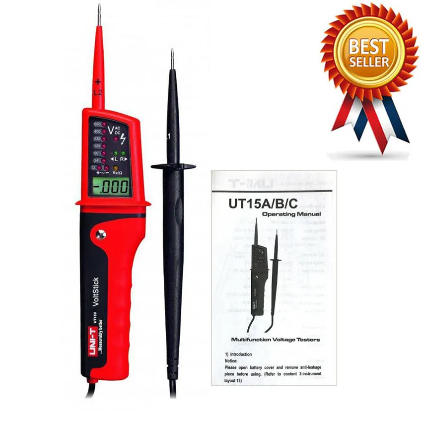 

UNI-T UT15C Waterproof Digital Voltage Meter 24V~690V AC/DC Voltage Testers LCD Display Auto Range Phase Rotation Voltage Tester
