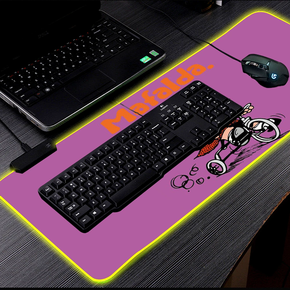 

RGB oversized mouse pad Helltaker anime Alfombrilla game accessories Tapis De Souris non-slip mouse pad large Mausepad table mat