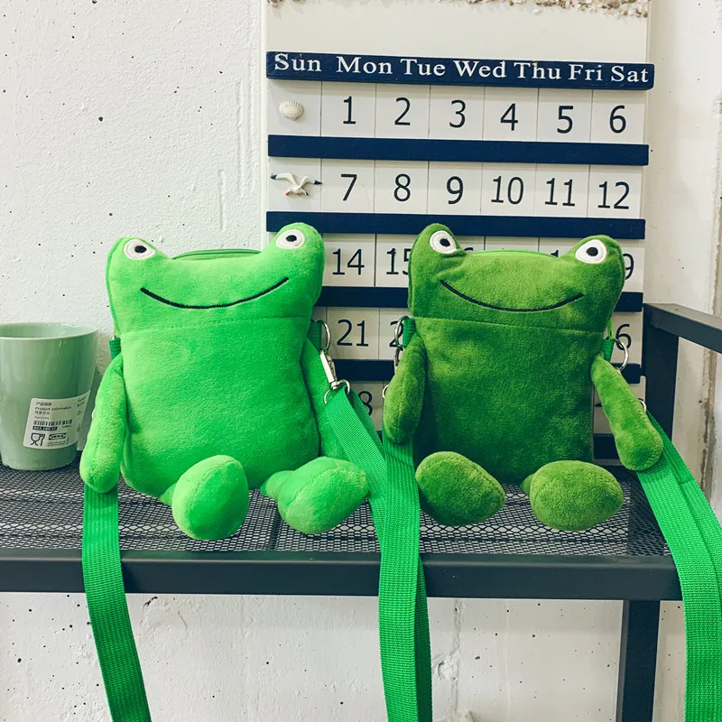 

2022 New Frog Bags for Women Personality Shoulder Messenger Bag Funny Cute Cartoon Plush Bags Wallet Women Support Wholesale