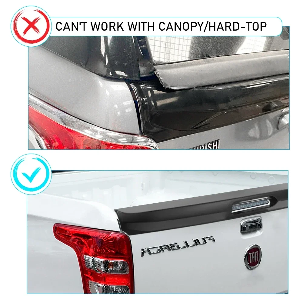 Крышка задней двери защита спойлера для Mitsubishi Triton L200 2015-2018 4Life/Titan/Warrior матовая