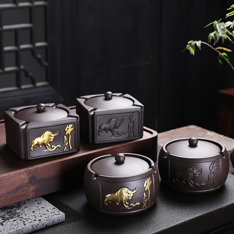 

WHYOU Фиолетовый Глиняный талисман пепельница для автомобиля креативная удача сигареты пепельница украшение для дома