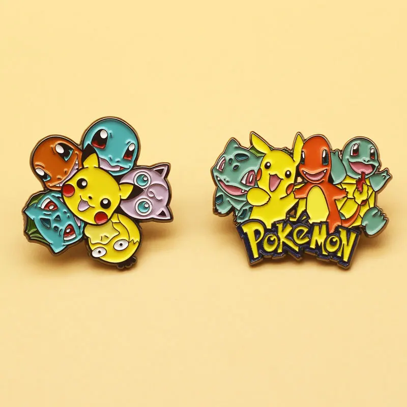 

Pokemon Pikachu Kawaii Anime Charmander Cute Cartoon Squirtle Bulbasaur Girly Heart Personality Brooch Toy for Girls