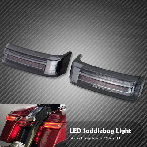 Мотоциклетная светодиодный седельная сумка сигнальная лампа для поворота Индикатор торможения светильник для Harley Touring Road King Limited CVO FLHR 1997-2012 2013