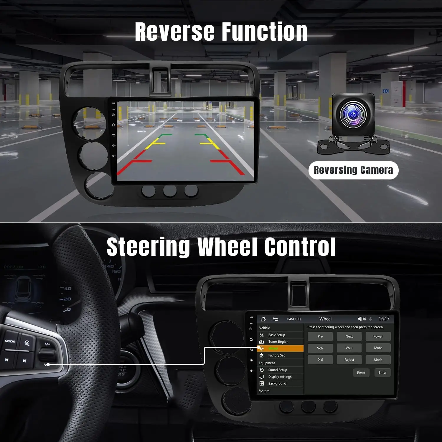 9-дюймовый Беспроводной CarPlay Android Auto GPS-навигатор Радио Для Honda Civic 2001-2005 С Задней