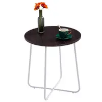 1PCS Round Coffee Table X-shaped Base Easy To Assemble Side Table For Bedroom Living Room Office (48x48x52cm)