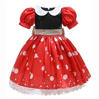 2 6 years children cartoon costume polka dress glossy double layer with lining baby girls easter cosplay birthday party%c2%a0