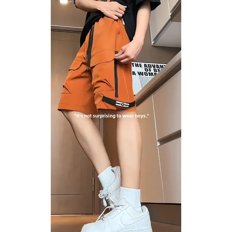 Шорты мужские спортивные с множеством карманов брендовые винтажные Свободные