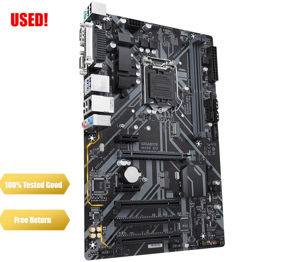 Сверхпрочная Материнская плата Intel H310 с игровой сетью Gigabyte 8118, встроенным слотом PCIe Gen2 X2 M.2,