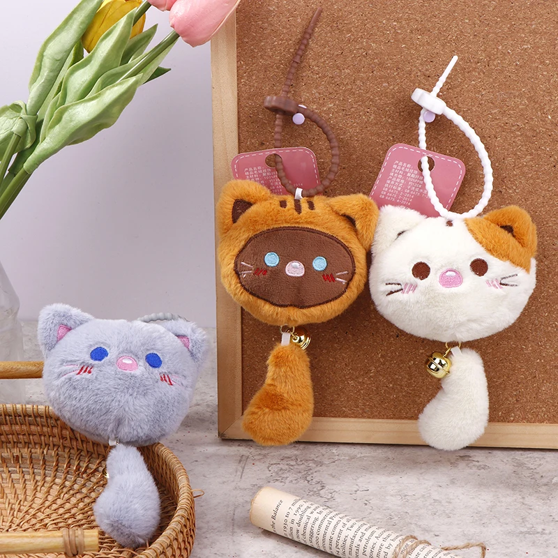 Мультяшный Кот плюшевая игрушка колокольчик котенок кулон мягкая кукла брелок