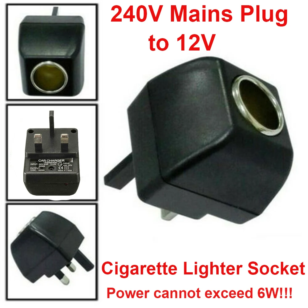 

Home Heat Resisting To 12V Accessories Cigarette Lighter Socket Power Adapter Car Charger 240V Mains Plug