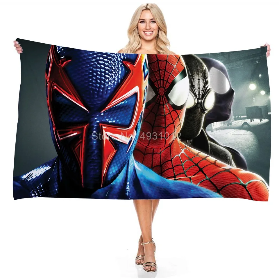 

Новинка 2022, банное полотенце для мальчиков с изображением Человека-паука, детское мягкое полотенце для душа